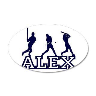 Alex Wall Decals  Baseball Alex Personalized 38.5 x 24.5 Oval Wall P