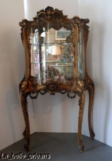 Magnificent 19th Louis XV Carved Giltwood Vitrine