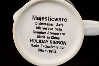 Mervyns Majesticware Holiday Ribbon Stoneware Creamer as Is