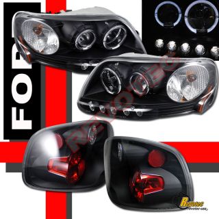97 98 99 00 Ford F 150 Pickup Stepside Halo Projector Headlights Tail