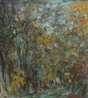 Ölgemälde Impressionist H Th. Hallier 1908 1982 Wald