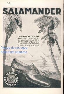 Salamander Schuhe Rekalme 1925 Nil Pyramiden Palmen Krokodil