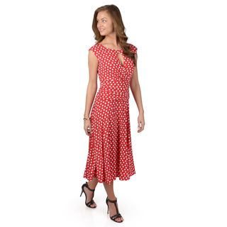 Journee Collection Womens Cap Sleeve Polka dot Dress