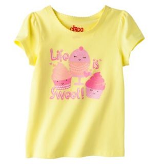 Circo Infant Toddler Girls Short Sleeve Life is Sweet Cupcake Tee   Yellow