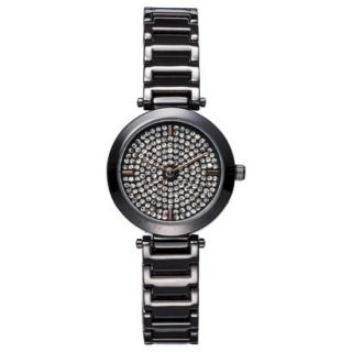 Womens Pave Dial Watch   Black