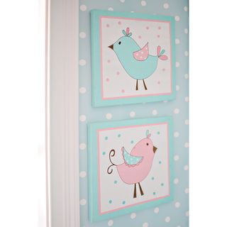 My Baby Sam Pixie Baby In Aqua 2 piece Wall Art Set (Pink/aquaCoordinates with My Baby Sam Pixie Baby in Aqua nursery collectionGender GirlMaterials MDFDimensions 10 inches wide x 10 inches long )