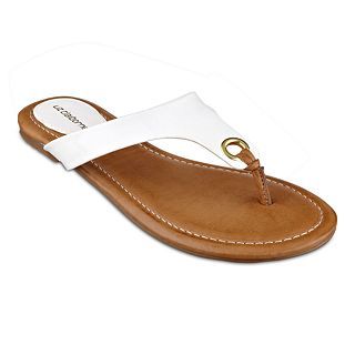 LIZ CLAIBORNE Sage Flat Sandals, White, Womens