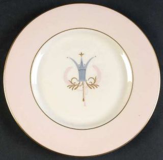 Fine Arts Royal Splendor Salad Plate, Fine China Dinnerware   Pink Rim, Feathers