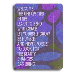 Artehouse 14 x 20 in. Welcome the Unexpected in Life Wall Art Multicolor   0003 