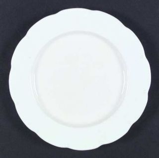 Dansk Miss Match White Salad Plate, Fine China Dinnerware   All White, Scalloped