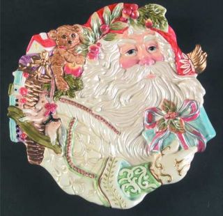 Fitz & Floyd Enchanted Holiday Canape Plate, Fine China Dinnerware   Santa, Anim