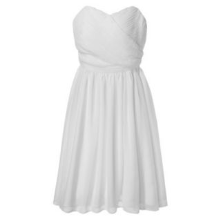 TEVOLIO Womens Chiffon Strapless Pleated Dress   Off White   10