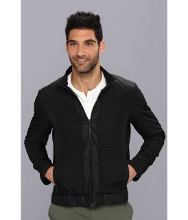 Calvin Klein Faux Leather Nylon Mix Media Jacket Mens Jacket (Black)