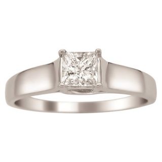0.5 CT.T.W. Solitaire Diamond Certified Ring in 14K White Gold   Size 6.5