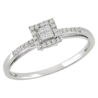 0.2 CT.T.W. Princess Cut Diamond Ring in 10K White Gold 7.0