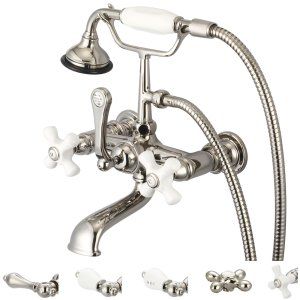 Water Creation F6 0010 05 PL Vintage Classic 7 In. Spread Wall Mount Tub Faucet