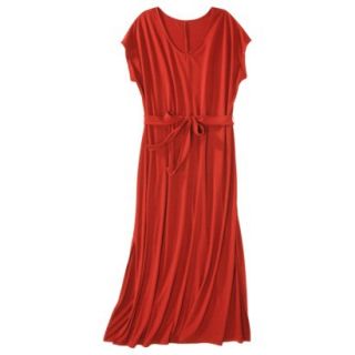 Merona Womens Plus Size Short Sleeve V Neck Maxi Dress   Orange 2