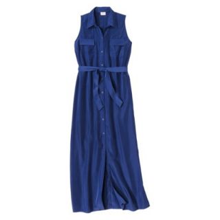 Merona Womens Maxi Shirt Dress   Waterloo Blue   XXL