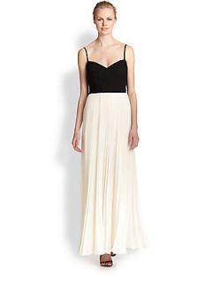 Laundry by Shelli Segal Woven Bodice Gown   Pearl Black