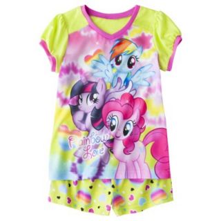 My Little Pony Girls 2 Piece Short Sleeve Pajama Set   Green M