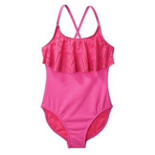 Xhilaration Girls 1 Piece Swimsuit   Pink XL