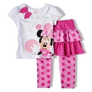 Disney Pink Minnie Mouse Skirt Set   Girls 2 10, Multi, Girls