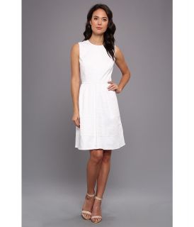 Calvin Klein Full Skirt Cotton Dress Womens Dress (White)