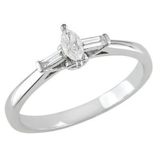 1/4 Carat Diamond Engagement Ring in 10k White Gold GHI I1;I2