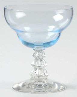 Fostoria Rondel Blue Fostoria Champagne/Tall Sherbet   Stem #6019, Blue    Bowl