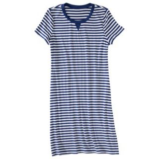 Merona Womens Knit T Shirt Dress   Blue/White   L