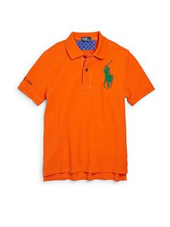 Ralph Lauren Boys Big Pony Polo Shirt   Orange