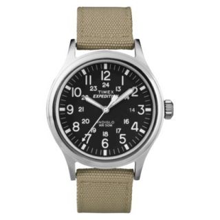 Timex Mens Expedition Scout Watch Nylon Strap and Black Dial   Tan   T499629J