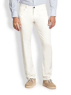 Canali Stretch Cotton Trousers   White