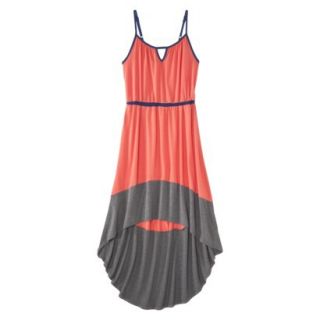 Merona Womens Knit Colorblock High Low Hem Dress   Clear Mango/Gray   XS