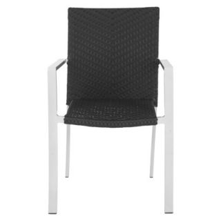 Bordeaux 2 Piece Wicker Patio Arm Chair Set   Black