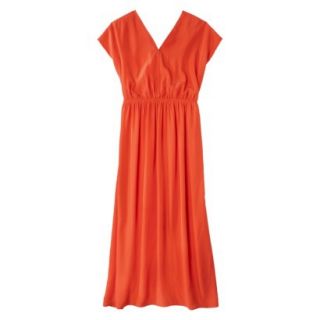Merona Womens Plus Size Short Sleeve Draped Maxi Dress  Orange 4