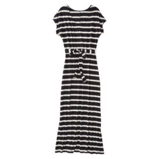 Merona Womens Knit V Neck T Shirt Maxi Dress   Black/White   M