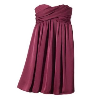 TEVOLIO Womens Plus Size Satin Strapless Dress   Rare Wine   28W
