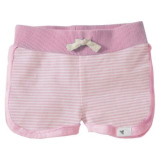 Burts Bees Baby Infant Girls Mini Stripe Short   Blush/Cloud 12 M