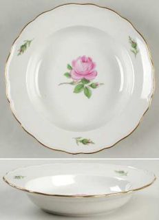 Meissen (Germany) Rose Pink (X Backstamp) Large Rim Soup Bowl, Fine China Dinn