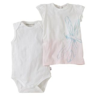 Burts Bees Baby Infant Girls Dragonfly Dress   Cloud/Rose 0 3 M
