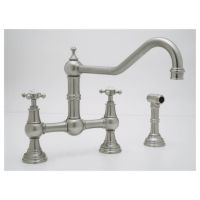 Rohl U.4763X STN Perrin & Rowe Perrin & Rowe Bridge Kitchen Faucet and Sidespray