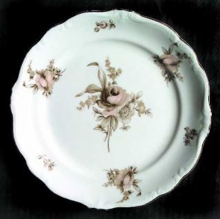 Johann Haviland Sepia Rose Salad Plate, Fine China Dinnerware   Beige/Pink Roses