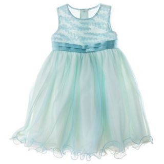 Rosenau Infant Toddler Girls Sleeveless Empire Dress   Seafoam 24 M