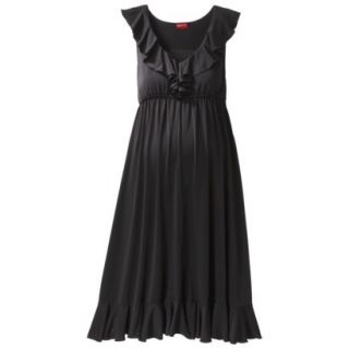 Merona Maternity Sleeveless Ruffle Trim Dress   Black S