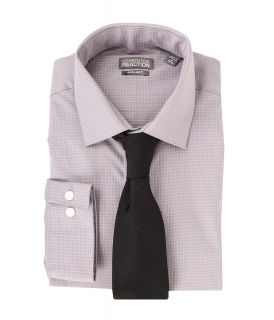 Kenneth Cole New York Regular Fit Textured Check Dress Shirt Mens Long Sleeve Button Up (Black)