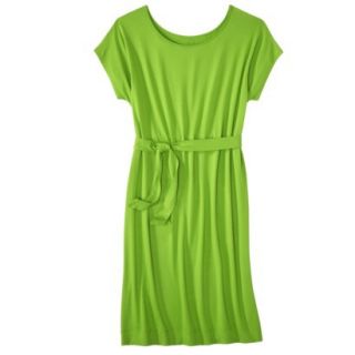 Merona Womens Plus Size Short Sleeve Belted Dress   Green 2