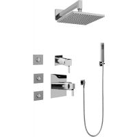 Graff GC5.122A LM39S PC Qubic Tre Full Thermostatic Shower System with Diverter