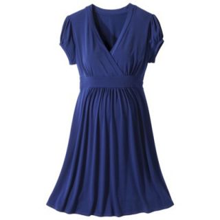 Merona Maternity Short Sleeve V Neck Dress   Waterloo Blue XS