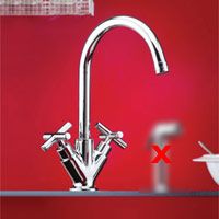 Mico 7722 L SN Farrah Two Handle Single Hole Kitchen Faucet